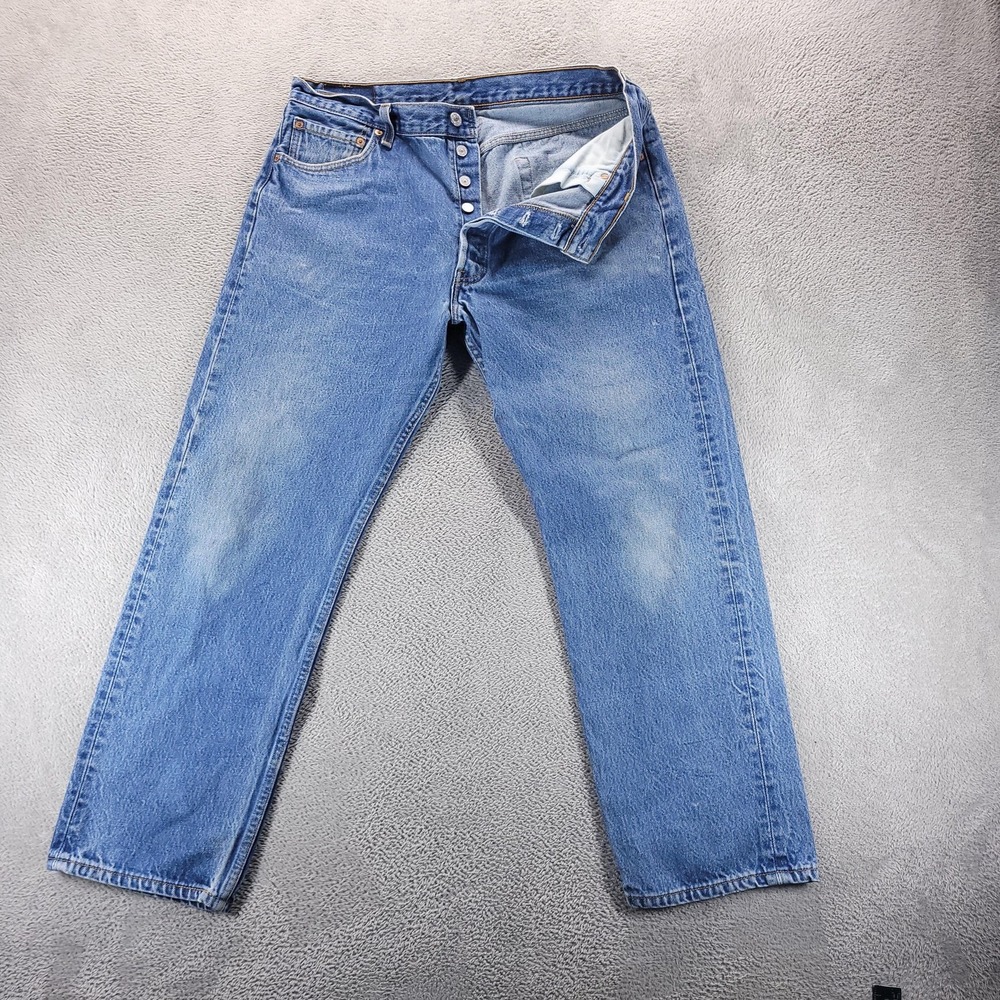 VTG Levis 501xx Jeans Mens 38x28 Blue Straight Button Fly Made In USA Y2K
